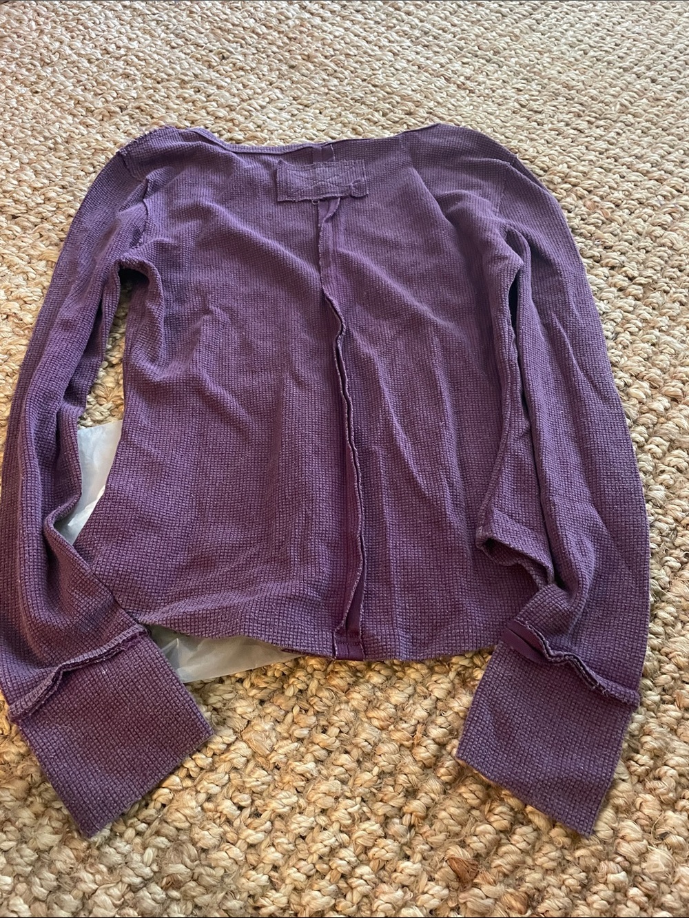SHEIN Purple Waffle Knit Long Sleeve Top - Picture 10 of 16